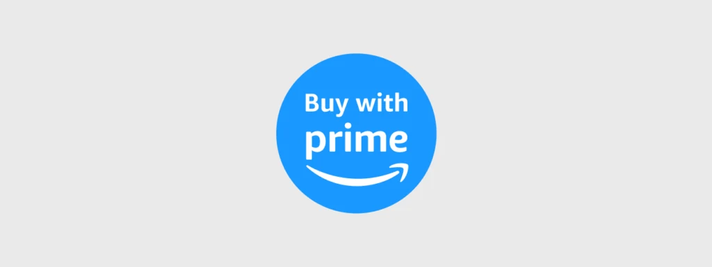 The blue Buy with Prime badge as it appears on a direct-to-consumer product page.